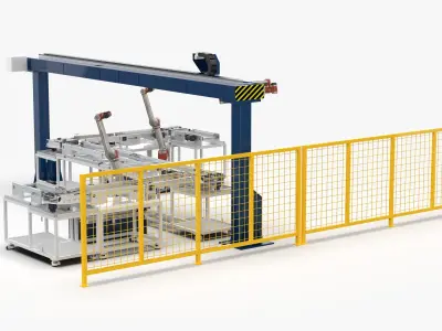 Automatic Conveyor Assembly Line 3D model