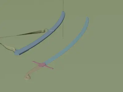 Cavalry Saber Low - poly 3D model Low-poly 3D model