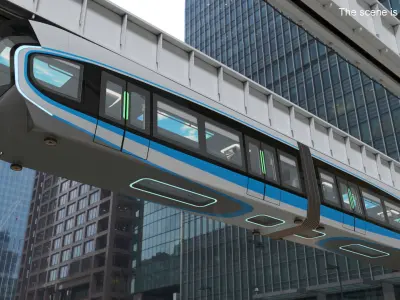  Suspended Monorail with Train 