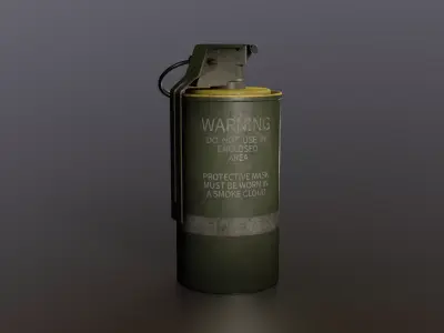 M18 Smoke Grenade 5 Variations  Game Ready PBR and LODS Low-poly 3D model