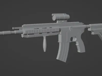 HK416 Low-poly 3D model