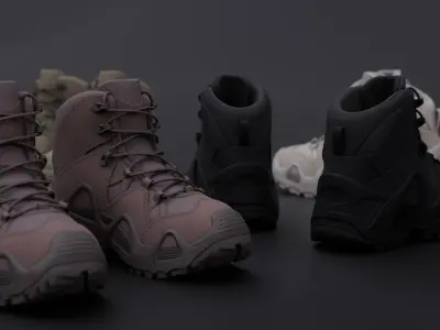 Lowa Zephyr military boots Low-poly 3D model