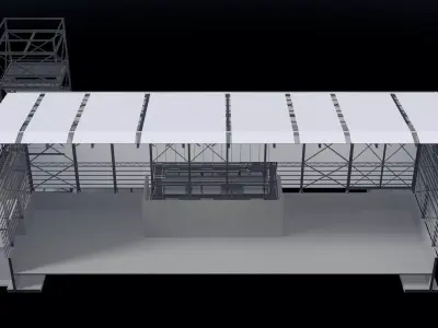 Industrial building in section cut 25i30 3D model