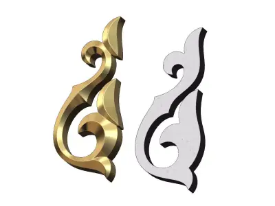 Carved floral scroll onlay and molding relief 3D print model purchase