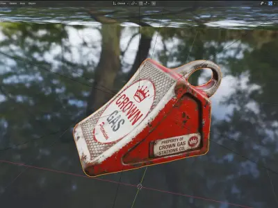 Vintage Rusty Wheel Chock  Low-poly 3D model