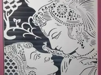 Radha Krishna 2 D cutting  3D model