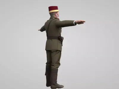  Old Turkish soldier 3D model Low-poly 3D model purchase