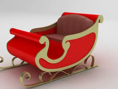 Sleigh santa claus 3D model