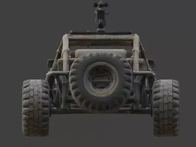 Wild West Military Sand Buggy 3D Model Low-poly 3D model