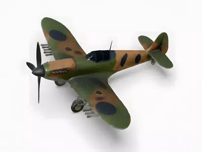 Iconic WWII Single-Seat Fighter 3D Model Low-poly 3D model