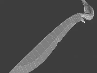 Indo persian horn knife 3D model