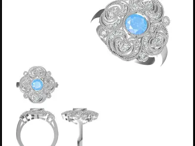 JCD Format  Antique wedding rings jcd wedding ring 3D print model