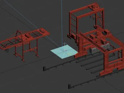 Port equipment crane gantry crane 3D model purchase