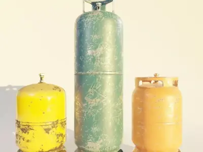 gas canister or propane cylinder tank Low-poly 3D model