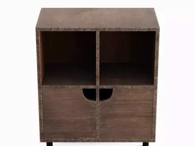 Simple Bookcase Set A  Low-poly 3D model