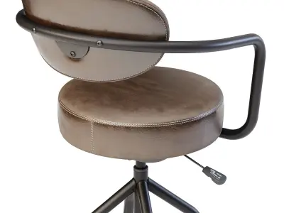 Industrial style swivel bar stool 3D model