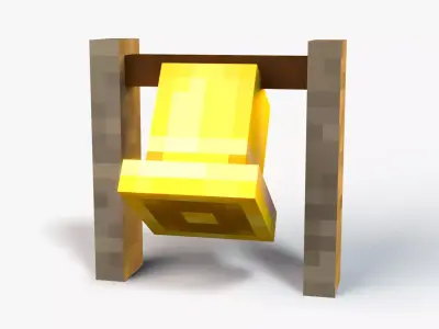 Minecraft Bell Rig Low-poly 3D model