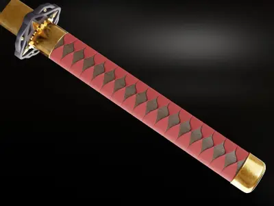 Katana samurai sword 3D model get