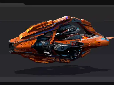 DRAKX - ALIEN Frigate DK4 Low-poly 3D model
