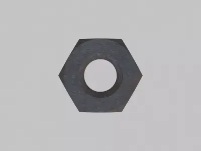 M6 Nut Coarse Threads Lock Type with Rusty Iron Texture 3D model