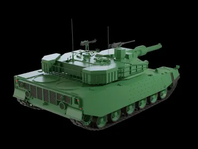 South Korean K1A1 low-poly tank 3D model