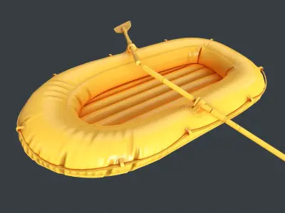 Inflatable Boat 1 PBR Game Ready Low-poly 3D model