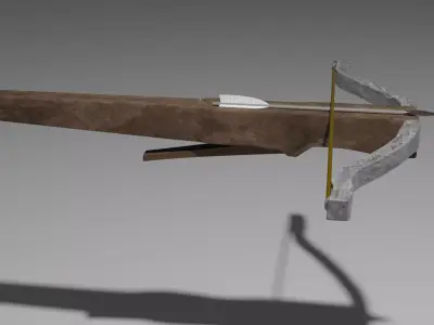 low poly  crossbow with bolt blender  3D model