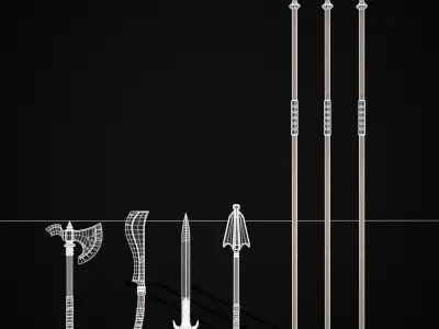 High Quality Viking Weapons Pack Low-poly 3D model