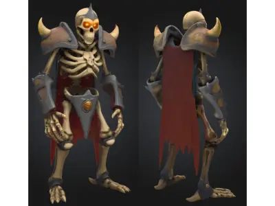 Skeleton Warrior Knight Fantasy Low-poly 3D model