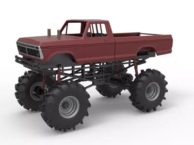 Redneck Rave Mud truck Scale 1 to 25 3D print model