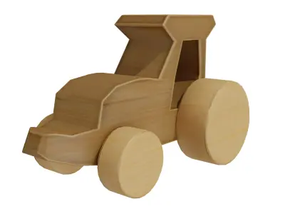 Low poly wooden toy 3D model