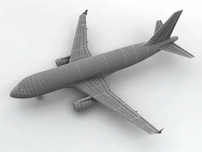 Airbus A319 Airliner Low-poly 3D model