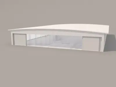 Industrial Metal Hangar 3D model