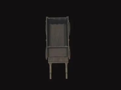Medieval Carriage V04 Low-poly 3D model