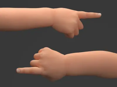  Man and Baby Hands Rigged for Cinema 4D Collection 