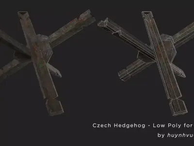 Czech Hedgehog - Non PBR Low Poly for games Low-poly 3D model