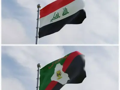 Animated Iraq Flags 3D model
