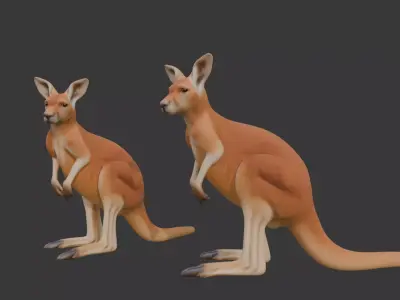 Kangaroo 3D Scan Print Low-poly 3D model