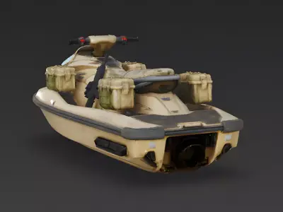 Desert Recon Tactical Jet Ski 3D Model Low-poly 3D model