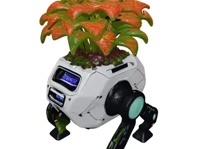 SciFi Robot Plant Planter 3D model