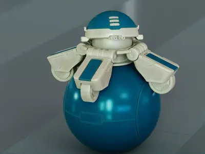 BALL ROBOT L-1 rigged Free 3D model