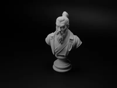 Martial Arts Master Bust Chess 3D print model