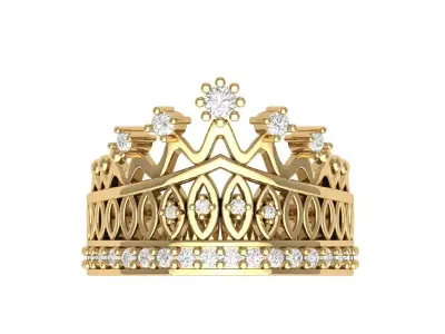 Crown Ring 3D print model