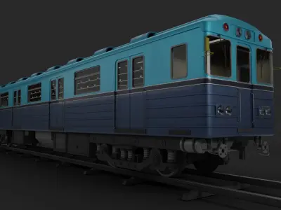Subway Carriage Low-poly 3D model