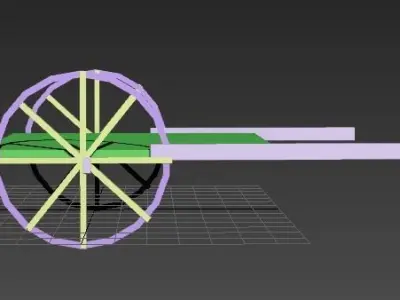 Cow Cart 3d  Model Low Poly Low-poly 3D model