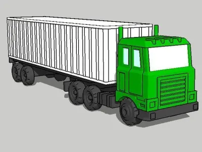 Modern Trailer Truck 2pcs by Outland Models 3D Printable 3D print model