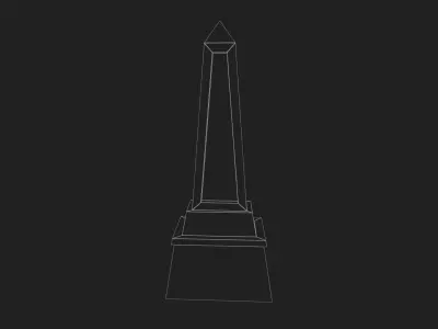 Gravestone Low-poly 3D model 4