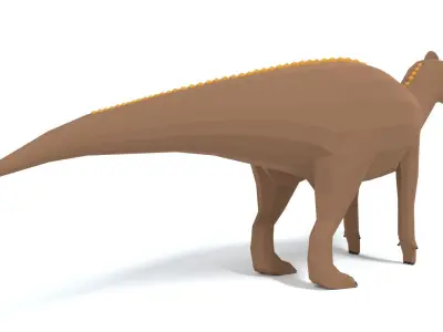 Low Poly Cartoon Edmontosaurus Dinosaur Low-poly 3D model
