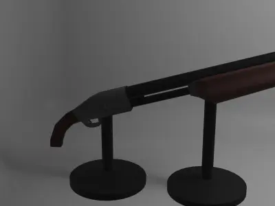 shotgun for games and 3dprinting Free low-poly 3D model