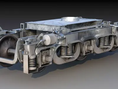 Railway Bogies Low-poly 3D model